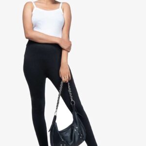 4 Way Lycra Cotton Legging - Black Color