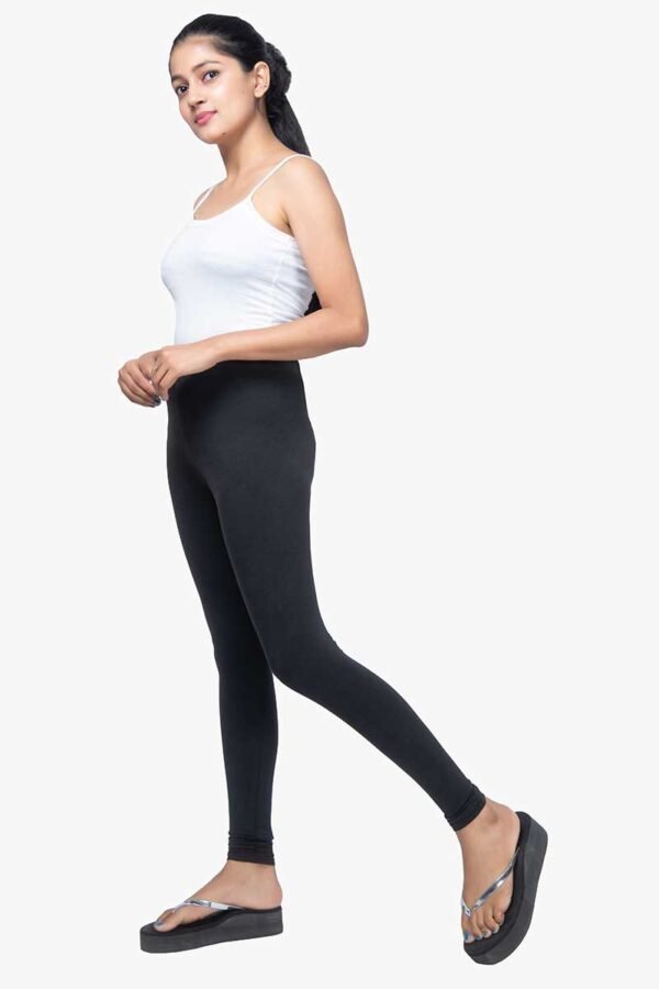 4 Way Lycra Cotton Legging - Black Color