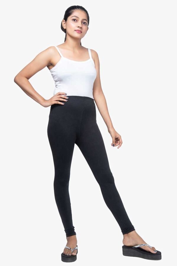 4 Way Lycra Cotton Legging - Black Color