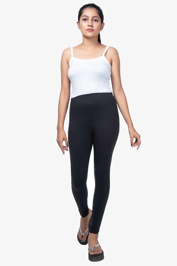 4 Way Lycra Cotton Legging - Black Color