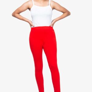 4 Way Lycra Cotton Legging - Bright Red