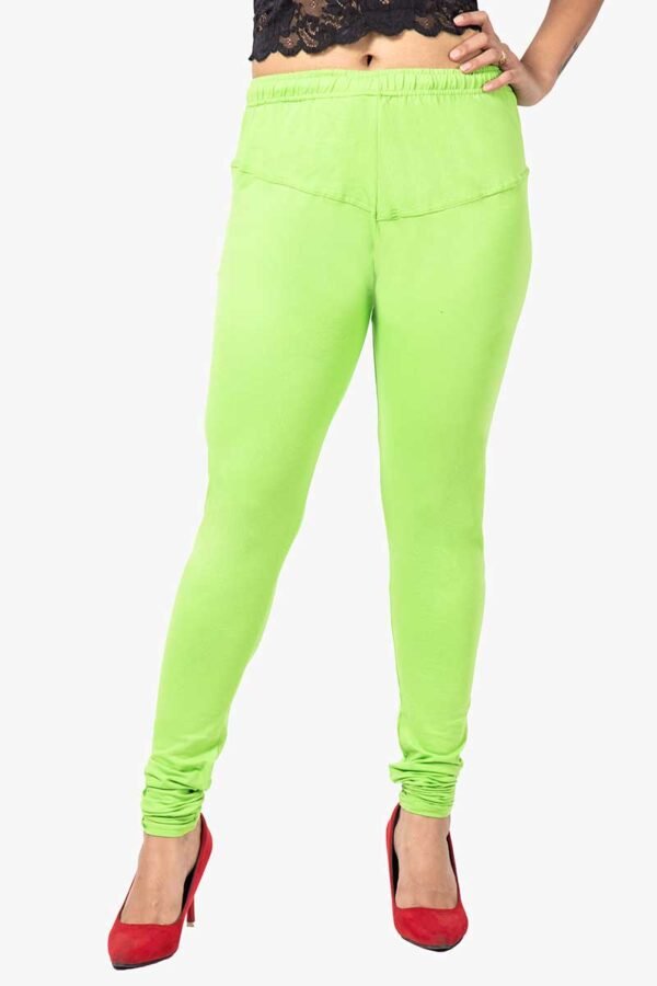 4 Way Lycra Cotton Legging - Lime Green