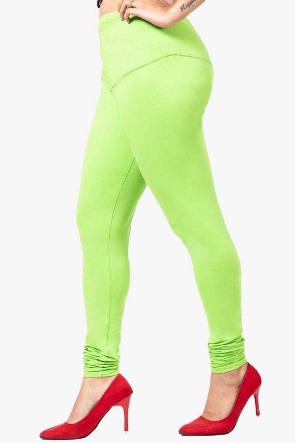 4 Way Lycra Cotton Legging - Lime Green