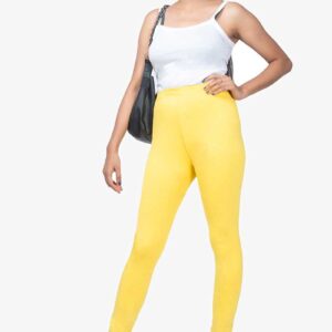 4 Way Lycra Cotton Legging - Pastel Yellow