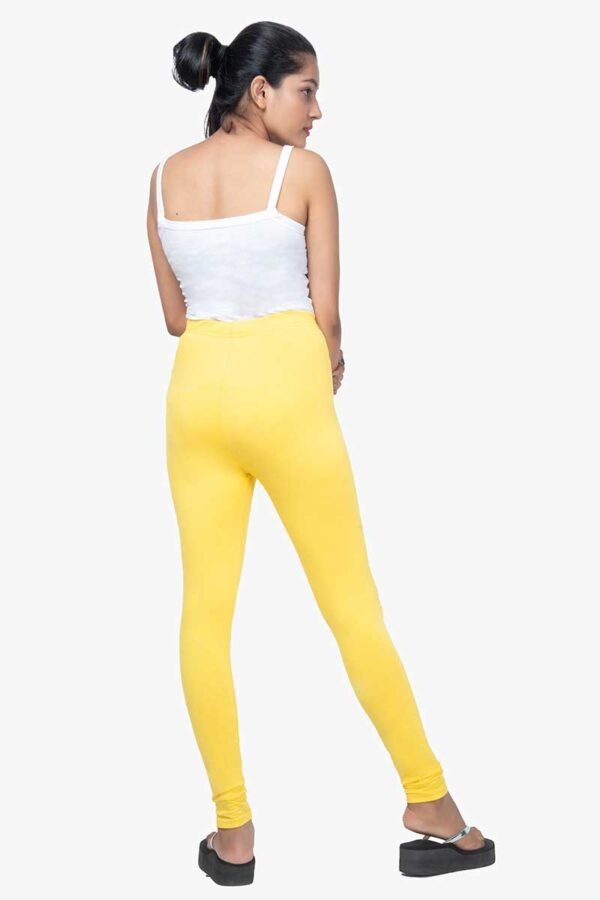 4 Way Lycra Cotton Legging - Pastel Yellow
