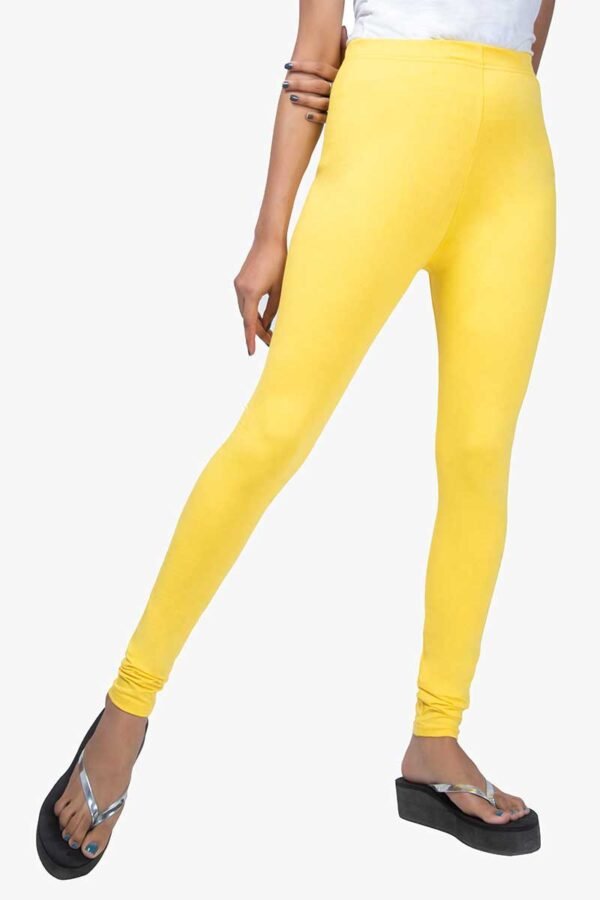4 Way Lycra Cotton Legging - Pastel Yellow