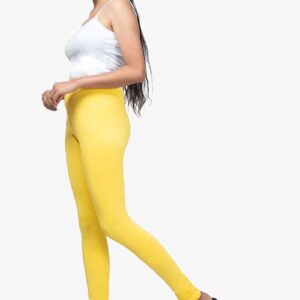 4 Way Lycra Cotton Legging - Pastel Yellow