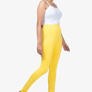 4 Way Lycra Cotton Legging - Pastel Yellow