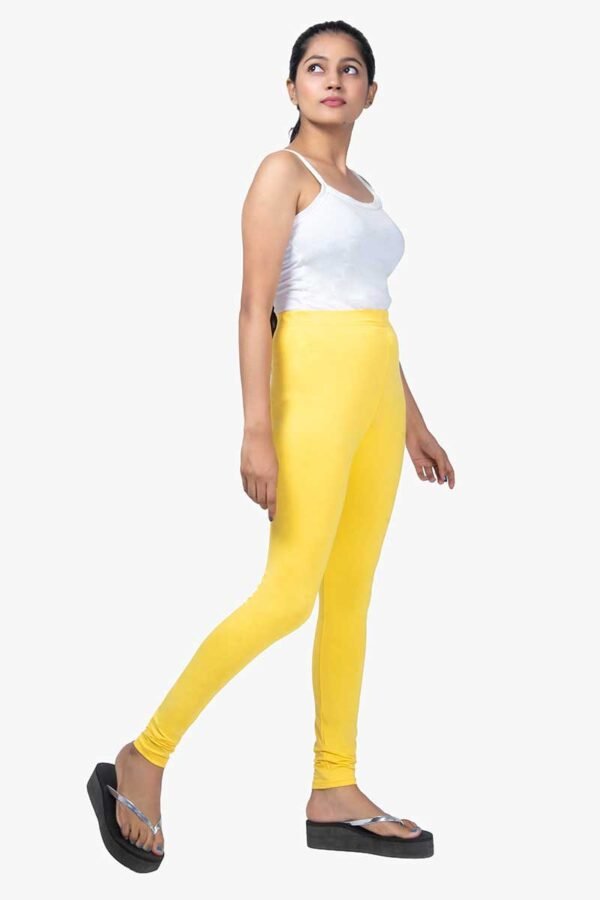 4 Way Lycra Cotton Legging - Pastel Yellow