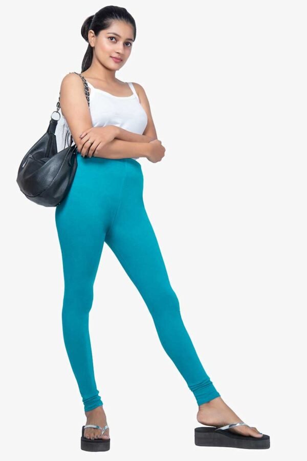 4 Way Lycra Cotton Legging - Rama Green