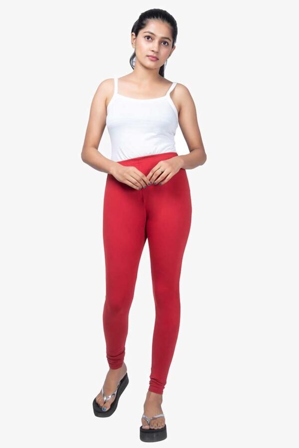 4 Way Lycra Cotton Legging - Red
