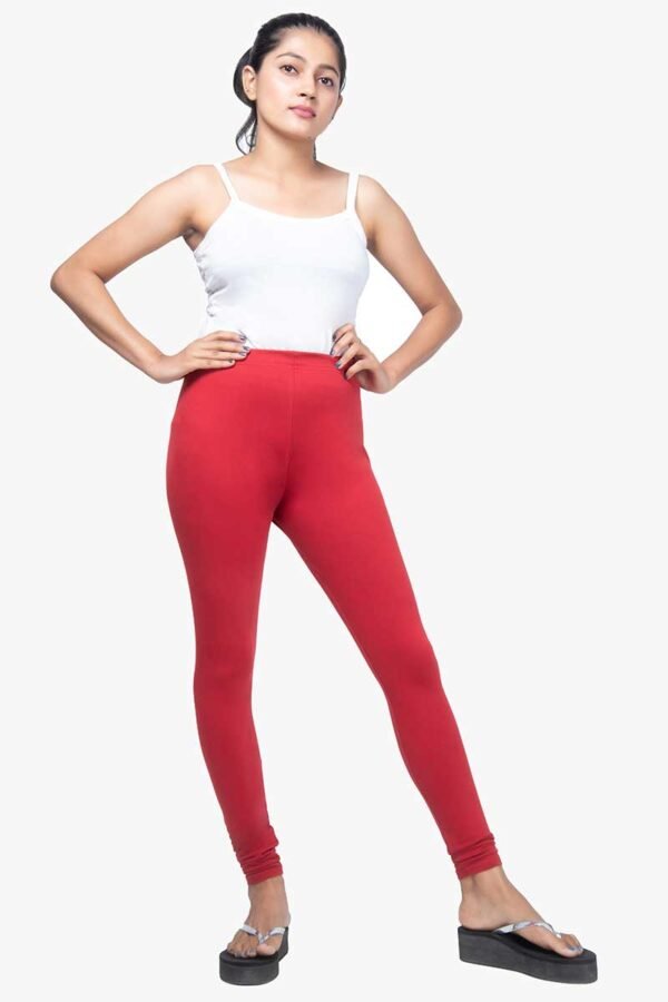 4 Way Lycra Cotton Legging - Red