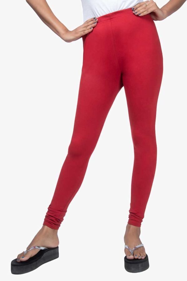 4 Way Lycra Cotton Legging - Red