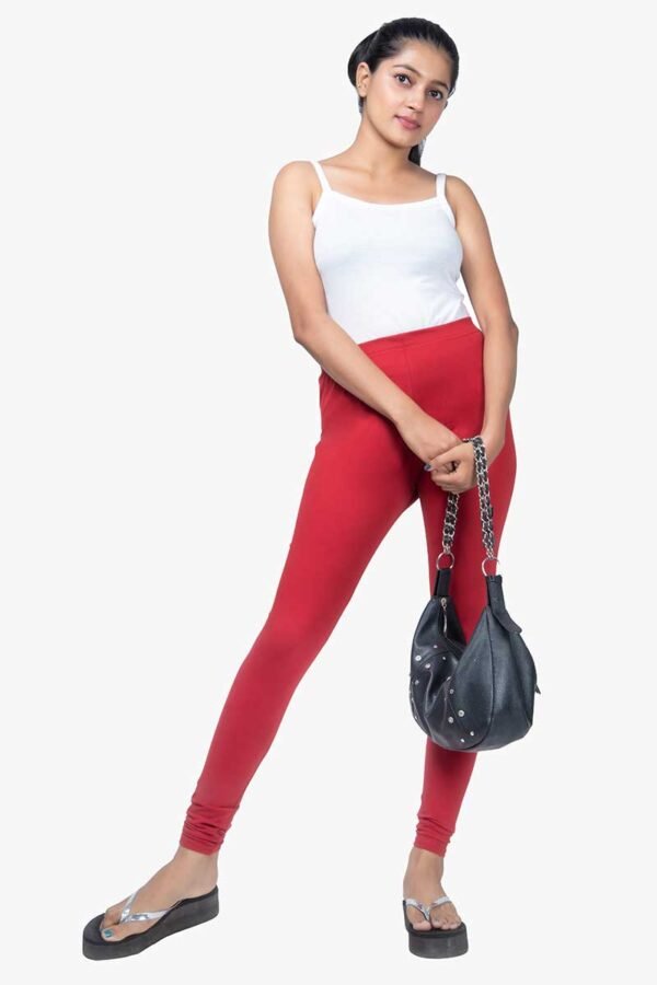 4 Way Lycra Cotton Legging - Red