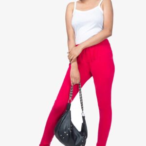 4 Way Lycra Cotton Legging - Rose Red