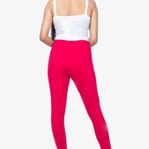 4 Way Lycra Cotton Legging - Rose Red