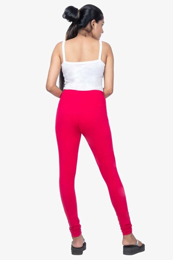 4 Way Lycra Cotton Legging - Rose Red