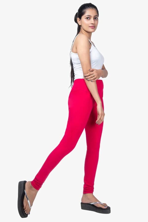 4 Way Lycra Cotton Legging - Rose Red