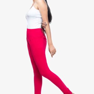 4 Way Lycra Cotton Legging - Rose Red
