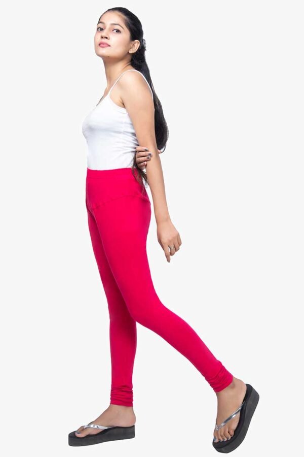4 Way Lycra Cotton Legging - Rose Red