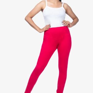 4 Way Lycra Cotton Legging - Rose Red