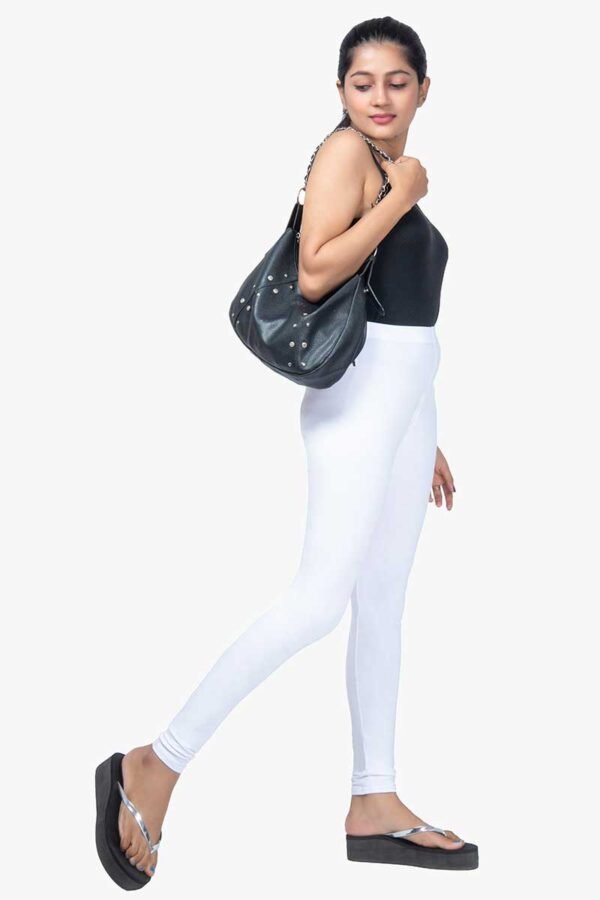 4 Way Lycra Cotton Legging - White Color