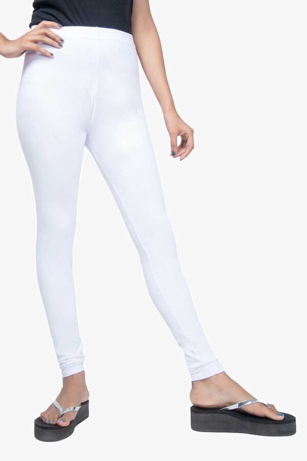 4 Way Lycra Cotton Legging - White Color