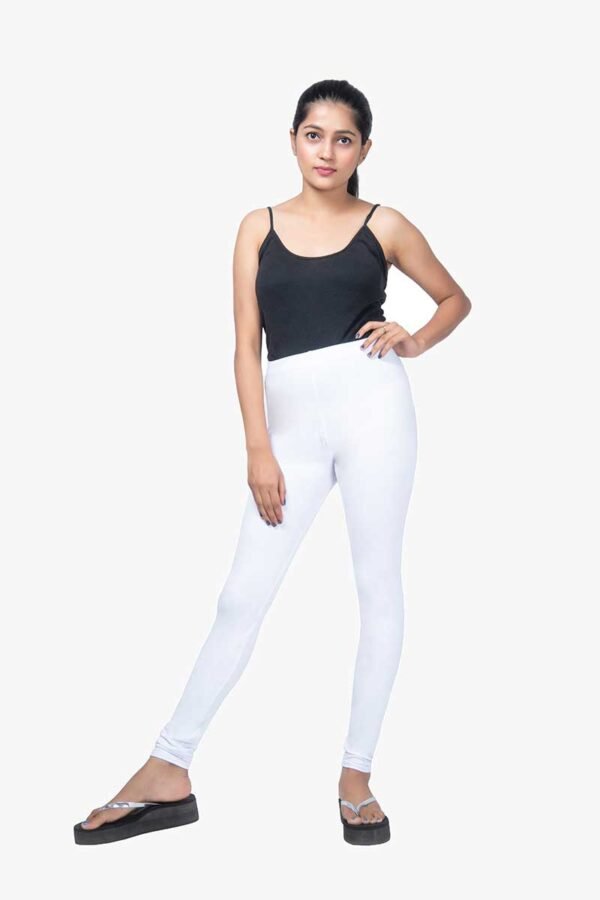 4 Way Lycra Cotton Legging - White Color