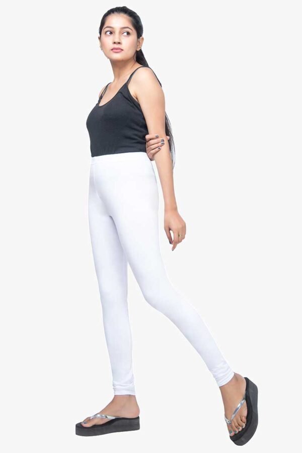 4 Way Lycra Cotton Legging - White Color