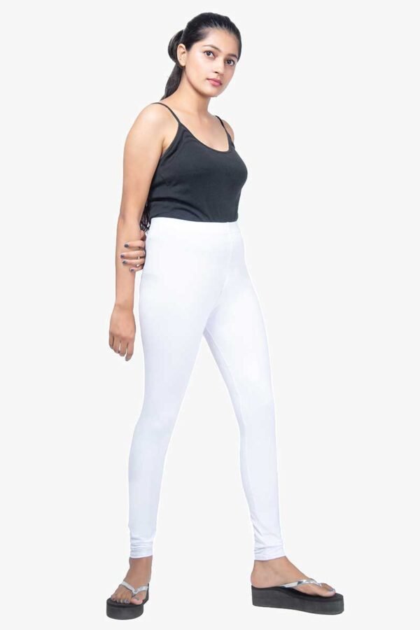 4 Way Lycra Cotton Legging - White Color