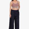 100% Pure Rayon Cotton Palazzo - Free Size, Black