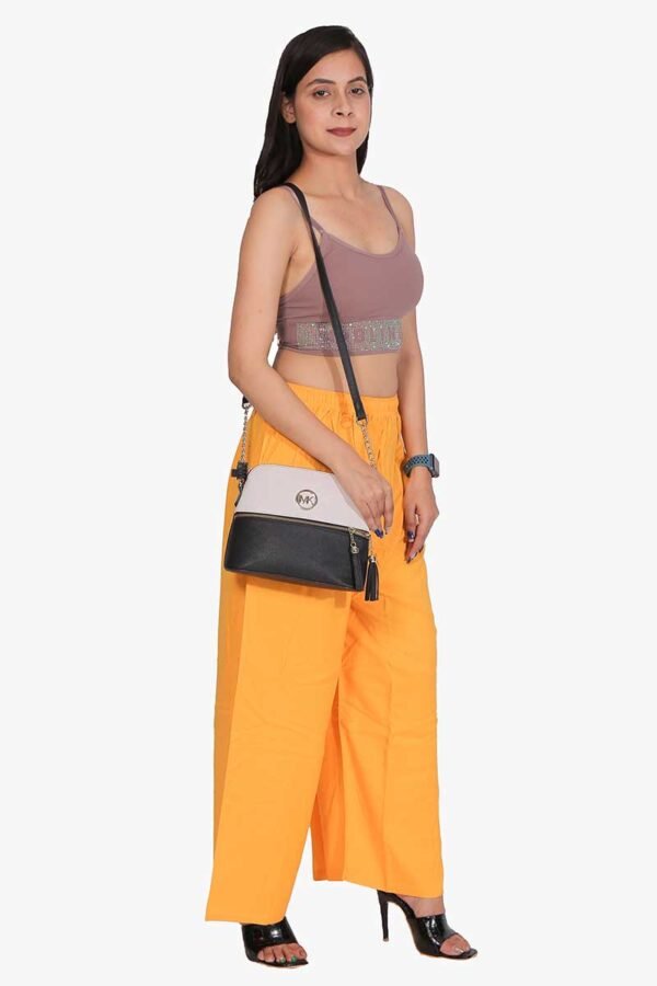 100% Pure Rayon Cotton Palazzo - Free Size, LD Yellow