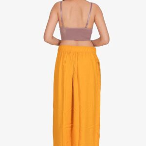 100% Pure Rayon Cotton Palazzo - Free Size, Mustered Yellow
