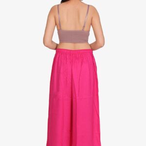 100% Pure Rayon Cotton Palazzo - Free Size, Rani Colour