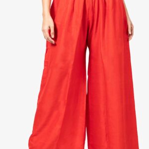 Pure Rayon Cotton Palazzo - Free Size, Red Colour