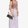 100% Pure Rayon Cotton Palazzo - Free Size, White Colour