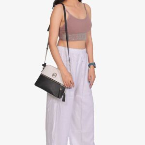 100% Pure Rayon Cotton Palazzo - Free Size, White Colour