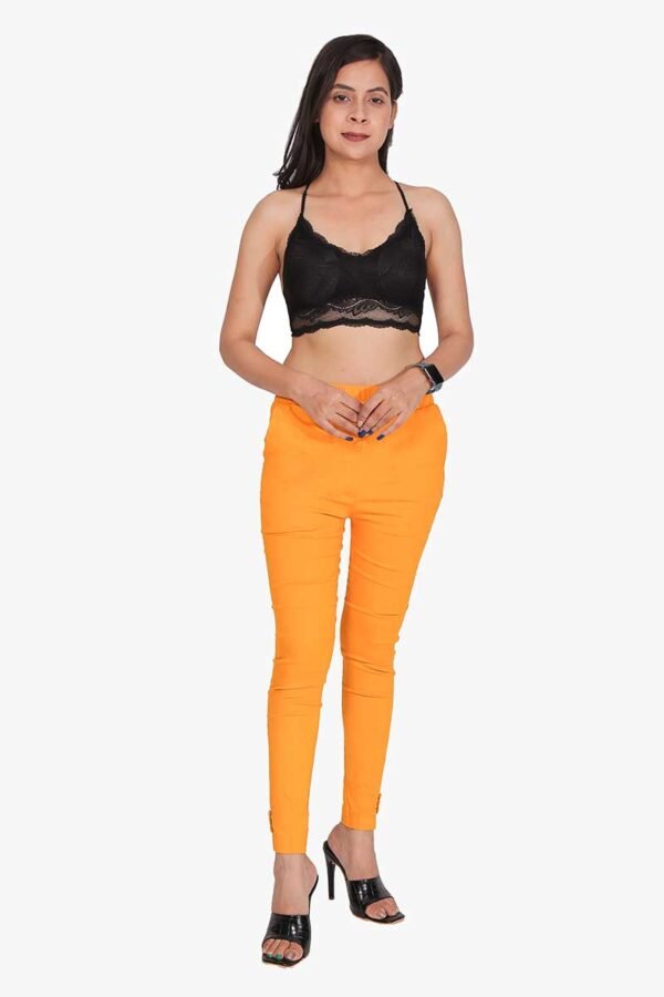 4 Way Slub Lycra Cotton Pant - Mustered Yellow
