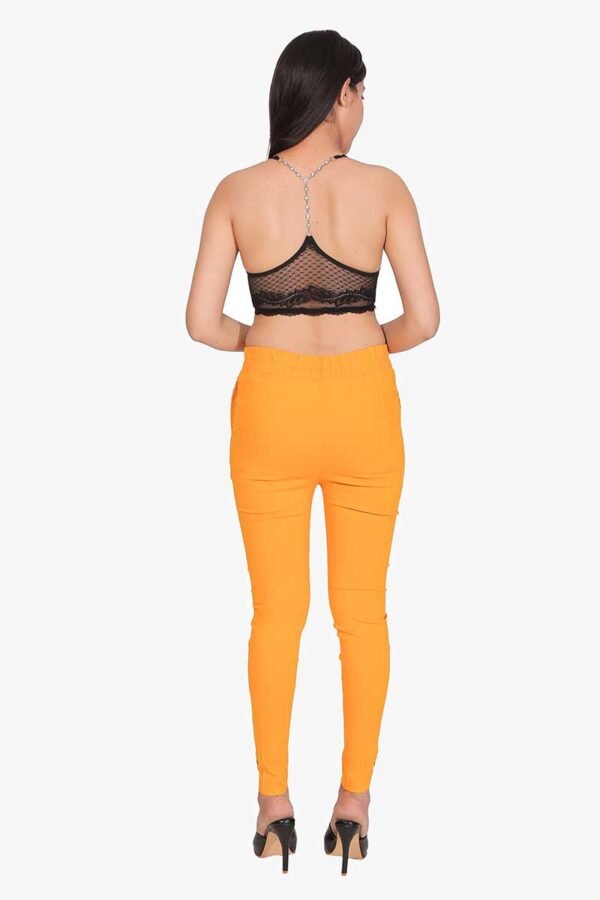 4 Way Slub Lycra Cotton Pant - Mustered Yellow