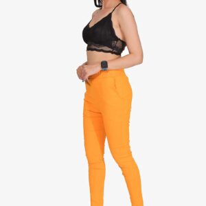 4 Way Slub Lycra Cotton Pant - Mustered Yellow