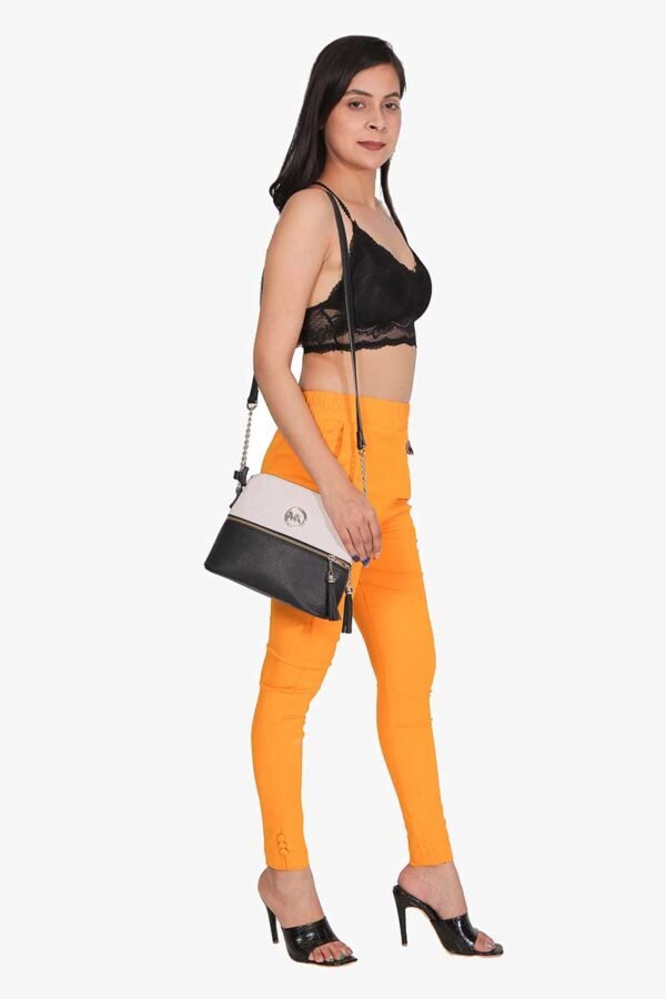 4 Way Slub Lycra Cotton Pant - Mustered Yellow