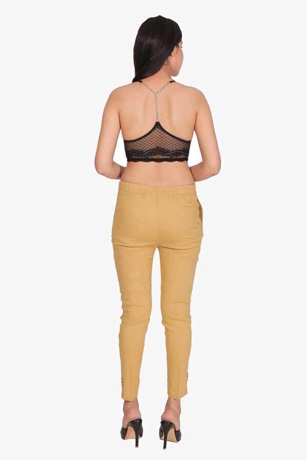 4 Way Slub Lycra Cotton Pant - Free Size, Chiku Colour