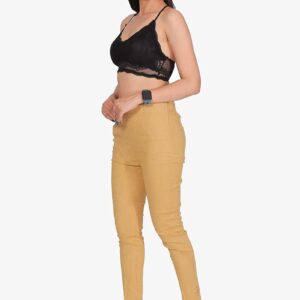 4 Way Slub Lycra Cotton Pant - Free Size, Chiku Colour