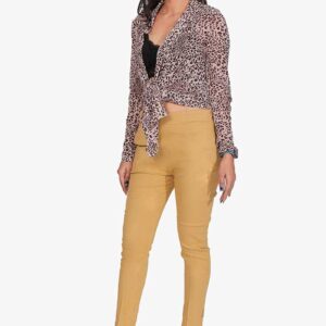 4 Way Slub Lycra Cotton Pant - Free Size, Chiku Colour