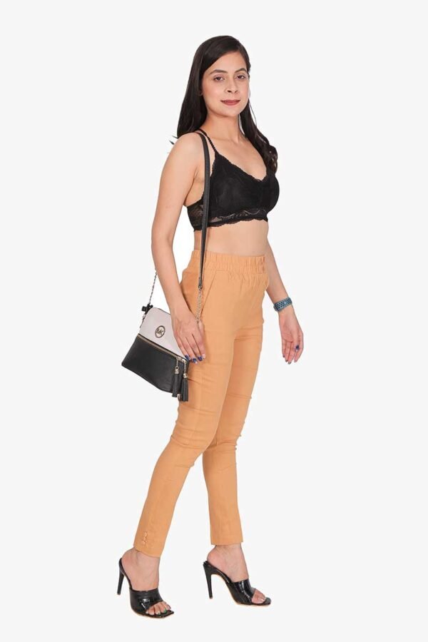 4 Way Slub Lycra Cotton Pant - Free Size, Golden