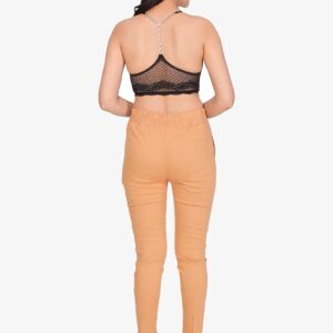 4 Way Slub Lycra Cotton Pant - Free Size, Golden