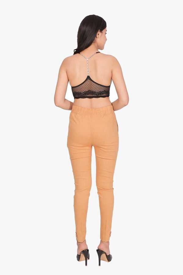 4 Way Slub Lycra Cotton Pant - Free Size, Golden