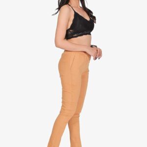 4 Way Slub Lycra Cotton Pant - Free Size, Golden