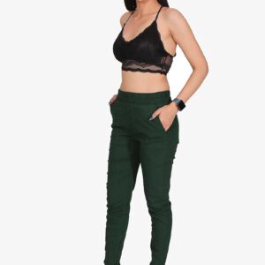 4 Way Slub Lycra Cotton Pant - Free Size, B-Green