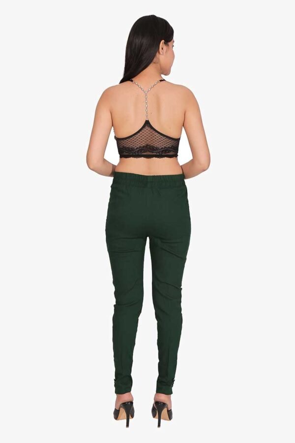 4 Way Slub Lycra Cotton Pant - Free Size, B-Green